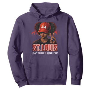 314 St Louis Hoodie Red Hat African American Woman STL City Pride Area Code TS10 Purple Print Your Wear