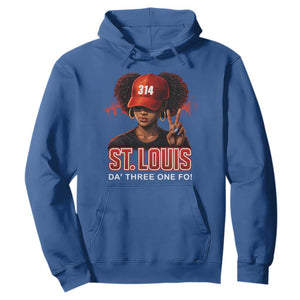 314 St Louis Hoodie Red Hat African American Woman STL City Pride Area Code TS10 Royal Blue Print Your Wear