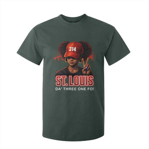 314 St Louis T Shirt For Kid Red Hat African American Woman STL City Pride Area Code TS10 Dark Forest Green Print Your Wear