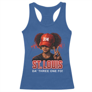 314 St Louis Racerback Tank Top Red Hat African American Woman STL City Pride Area Code TS10 Royal Blue Print Your Wear