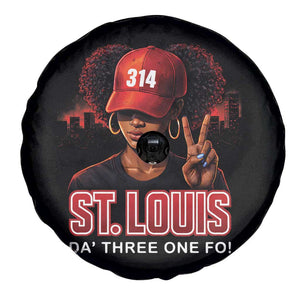 314 St Louis Spare Tire Cover Red Hat African American Woman STL City Pride Area Code TS10 Print Your Wear