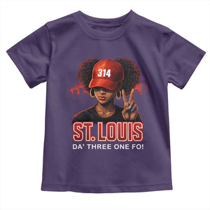 314 St Louis Toddler T Shirt Red Hat African American Woman STL City Pride Area Code TS10 Purple Print Your Wear
