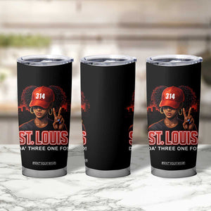 314 St Louis Tumbler Cup Red Hat African American Woman STL City Pride Area Code TS10 Print Your Wear