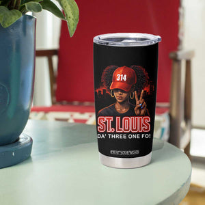 314 St Louis Tumbler Cup Red Hat African American Woman STL City Pride Area Code TS10 Print Your Wear
