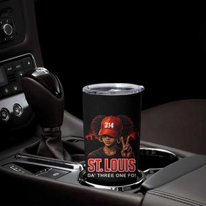314 St Louis Tumbler Cup Red Hat African American Woman STL City Pride Area Code TS10 Print Your Wear