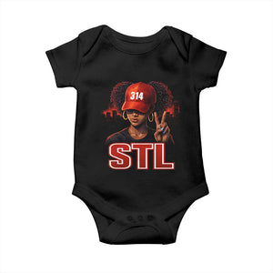 314 STL Baby Onesie Red Hat African American Woman Area Code St Louis City Pride TS10 Black Print Your Wear