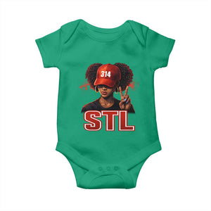 314 STL Baby Onesie Red Hat African American Woman Area Code St Louis City Pride TS10 Irish Green Print Your Wear