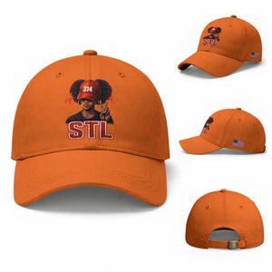 314 STL Baseball Cap Red Hat African American Woman Area Code St Louis City Pride