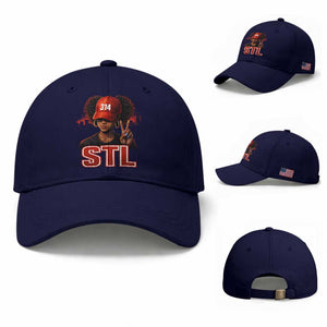 314 STL Baseball Cap Red Hat African American Woman Area Code St Louis City Pride