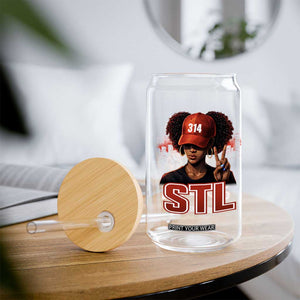 314 STL Glass Can Red Hat African American Woman Area Code St Louis City Pride TS10 Print Your Wear