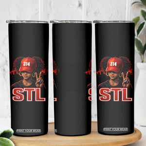 314 STL Skinny Tumbler Red Hat African American Woman Area Code St Louis City Pride TS10 Print Your Wear