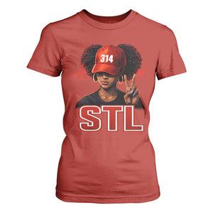 314 STL T Shirt For Women Red Hat African American Woman Area Code St Louis City Pride TS10 Red Print Your Wear
