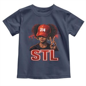 314 STL Toddler T Shirt Red Hat African American Woman Area Code St Louis City Pride TS10 Navy Print Your Wear