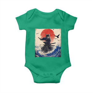 Samurai Cat Baby Onesie Vintage Japanese Art Anime Ukiyo-e Warrior TS10 Irish Green Print Your Wear
