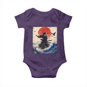 Samurai Cat Baby Onesie Vintage Japanese Art Anime Ukiyo-e Warrior TS10 Purple Print Your Wear