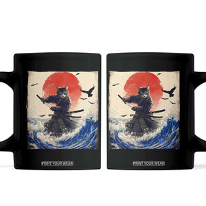 Samurai Cat Coffee Mug Vintage Japanese Art Anime Ukiyo-e Warrior TS10 Black Print Your Wear