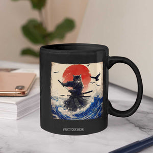 Samurai Cat Coffee Mug Vintage Japanese Art Anime Ukiyo-e Warrior TS10 Print Your Wear