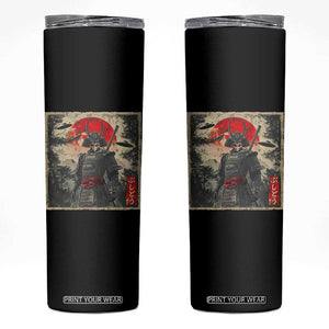 Alien Samurai Skinny Tumbler Vintage Japanese Art UFO Funny Ukiyo-e Warrior TS10 Black Print Your Wear