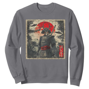 Alien Samurai Sweatshirt Vintage Japanese Art UFO Funny Ukiyo-e Warrior TS10 Charcoal Print Your Wear
