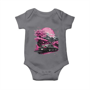 JDM Japanese Baby Onesie Tokyo Japan Drift Race Car Mount Fuji Cherry Blossom Sakura TS10 Charcoal Print Your Wear