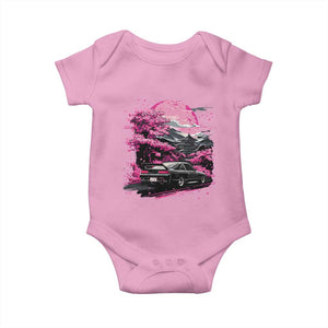 JDM Japanese Baby Onesie Tokyo Japan Drift Race Car Mount Fuji Cherry Blossom Sakura TS10 Light Pink Print Your Wear