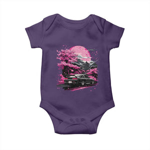 JDM Japanese Baby Onesie Tokyo Japan Drift Race Car Mount Fuji Cherry Blossom Sakura TS10 Purple Print Your Wear
