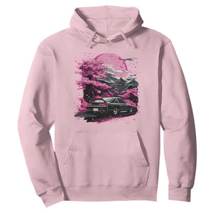 JDM Japanese Hoodie Tokyo Japan Drift Race Car Mount Fuji Cherry Blossom Sakura TS10 Light Pink Print Your Wear