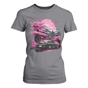 JDM Japanese T Shirt For Women Tokyo Japan Drift Race Car Mount Fuji Cherry Blossom Sakura TS10 Charcoal Print Your Wear