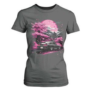 JDM Japanese T Shirt For Women Tokyo Japan Drift Race Car Mount Fuji Cherry Blossom Sakura TS10 Dark Heather Print Your Wear