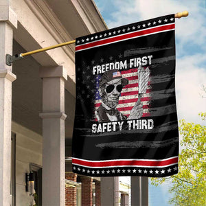 Lincoln 4th Of July Garden Flag Abe Freedom First Safety Third American Flag TS10 Distressed Black Red Print Your Wear