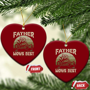 Father Mows Best Ceramic Ornament Lawn Mower Mowing Dad Retro Father's Day Gift TS10 Print Your Wear