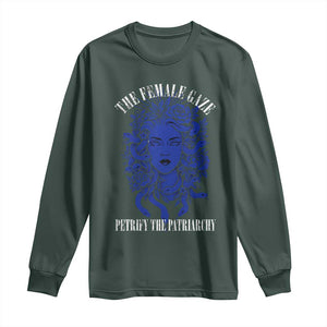 Medusa Feminist Long Sleeve Shirt Womens Rights Mythical Empowerment Graphic TS10 Dark Forest Green Print Your Wear