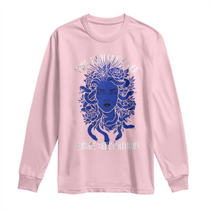 Medusa Feminist Long Sleeve Shirt Womens Rights Mythical Empowerment Graphic TS10 Light Pink Print Your Wear