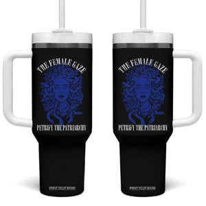 Medusa Feminist Tumbler With Handle Womens Rights Mythical Empowerment Graphic TS10 One Size: 40 oz Black Print Your Wear