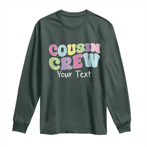 Personalized Matching Cousin Crew Long Sleeve Shirt Custom Name Retro Family Reunion Cousins Vacation TS10 Dark Forest Green Print Your Wear