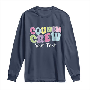 Personalized Matching Cousin Crew Long Sleeve Shirt Custom Name Retro Family Reunion Cousins Vacation TS10 Navy Print Your Wear