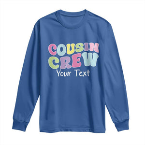 Personalized Matching Cousin Crew Long Sleeve Shirt Custom Name Retro Family Reunion Cousins Vacation TS10 Royal Blue Print Your Wear