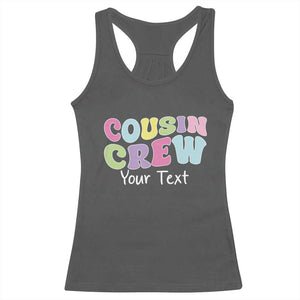 Personalized Matching Cousin Crew Racerback Tank Top Custom Name Retro Family Reunion Cousins Vacation TS10 Dark Heather Print Your Wear
