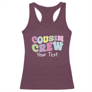 Personalized Matching Cousin Crew Racerback Tank Top Custom Name Retro Family Reunion Cousins Vacation TS10 Maroon Print Your Wear