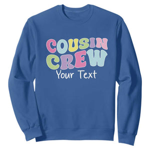 Personalized Matching Cousin Crew Sweatshirt Custom Name Retro Family Reunion Cousins Vacation TS10 Royal Blue Print Your Wear