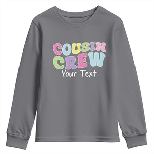 Personalized Matching Cousin Crew Youth Sweatshirt Custom Name Retro Family Reunion Cousins Vacation TS10 Charcoal Print Your Wear