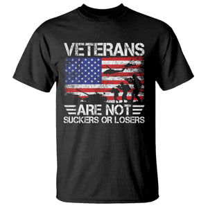 Veterans Are Not Suckers Or Losers T Shirt Veteran Vintage US Flag Protest TS10 Black Print Your Wear