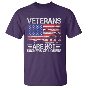 Veterans Are Not Suckers Or Losers T Shirt Veteran Vintage US Flag Protest TS10 Purple Print Your Wear
