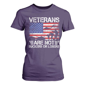 Veterans Are Not Suckers Or Losers T Shirt For Women Veteran Vintage US Flag Protest TS10 Purple Print Your Wear