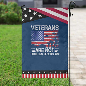 Veterans Are Not Suckers Or Losers Garden Flag Veteran Vintage US Flag Protest TS10 Classic Blue Black Print Your Wear