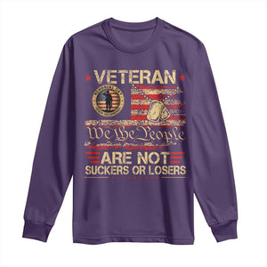 Veterans Are Not Suckers Or Losers Long Sleeve Shirt Vintage Old 1776 Vintage Flag We The People Veteran Patriotic TS10 Purple Print Your Wear