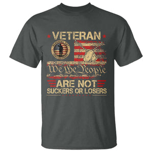 Veterans Are Not Suckers Or Losers T Shirt Vintage Old 1776 Vintage Flag We The People Veteran Patriotic TS10 Dark Heather Print Your Wear