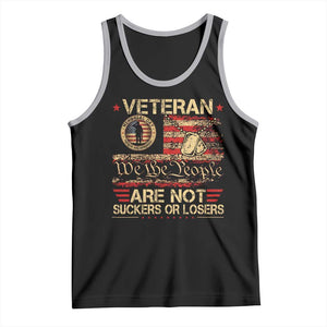 Veterans Are Not Suckers Or Losers Tank Top Vintage Old 1776 Vintage Flag We The People Veteran Patriotic TS10 Black Athletic Heather Print Your Wear