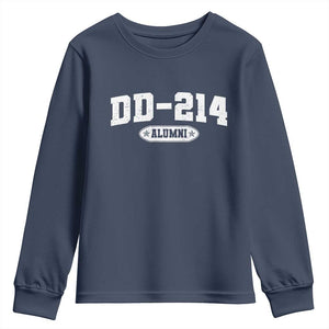 DD-214 Alumni Youth Sweatshirt US Army Pride Military Veteran Retired TS10 Navy Print Your Wear