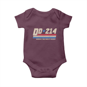 DD-214 Baby Onesie Armed Forces Military Alumni Vintage Veteran TS10 Maroon Print Your Wear
